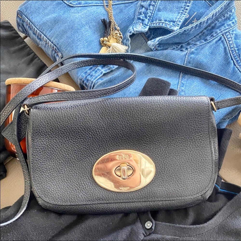 Coach Black Pebble Leather Crossbody